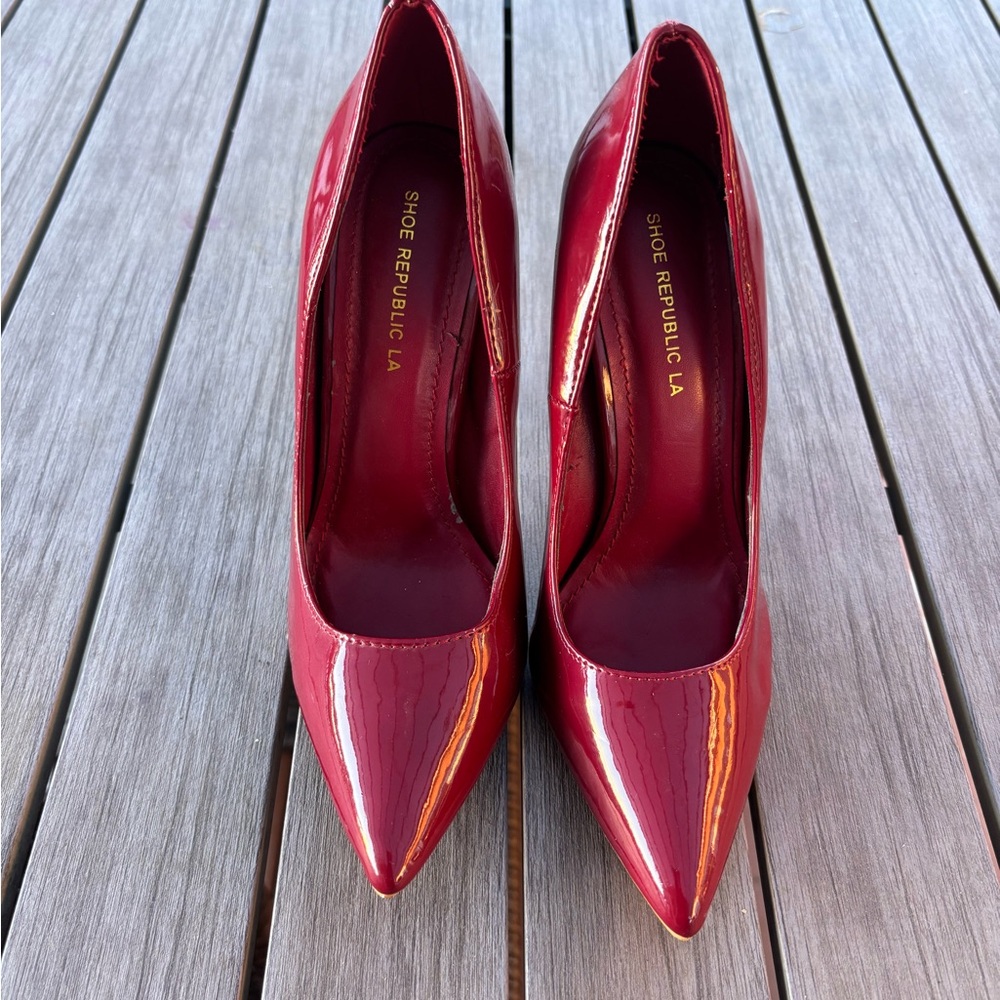 Shoe Republic LA Glossy Red Stilettos
